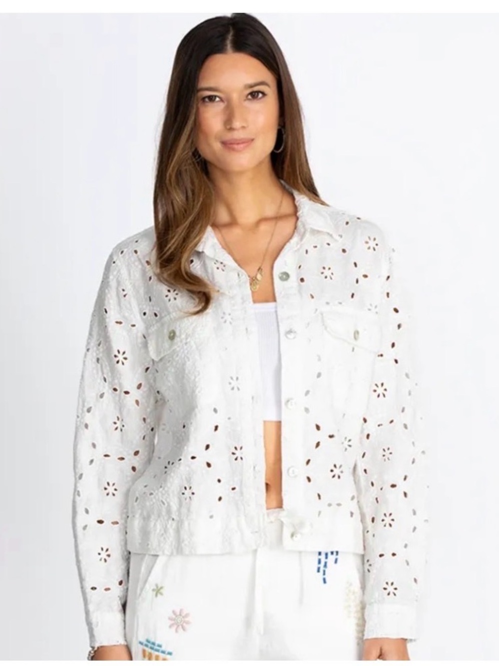 Johnny Was Alanah Lace Crop Jacket - Picture 2 of 5